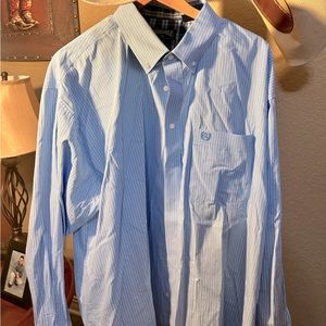 Panhandle Slim long sleeve, XXL,  blue and white multicolor